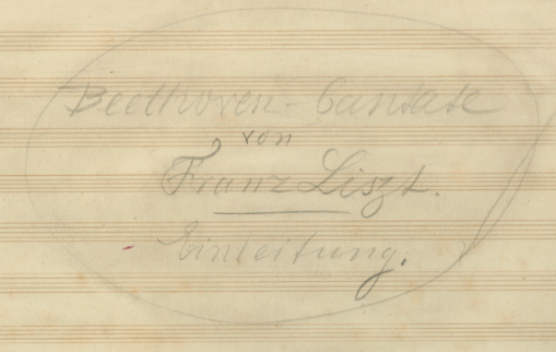 Front page of the score of the Beethoven Cantata composed by Franz Liszt.