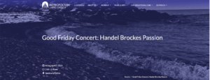 Good Friday 2023 Festival Choir: G.F. Handel’s “Brockes Passion”