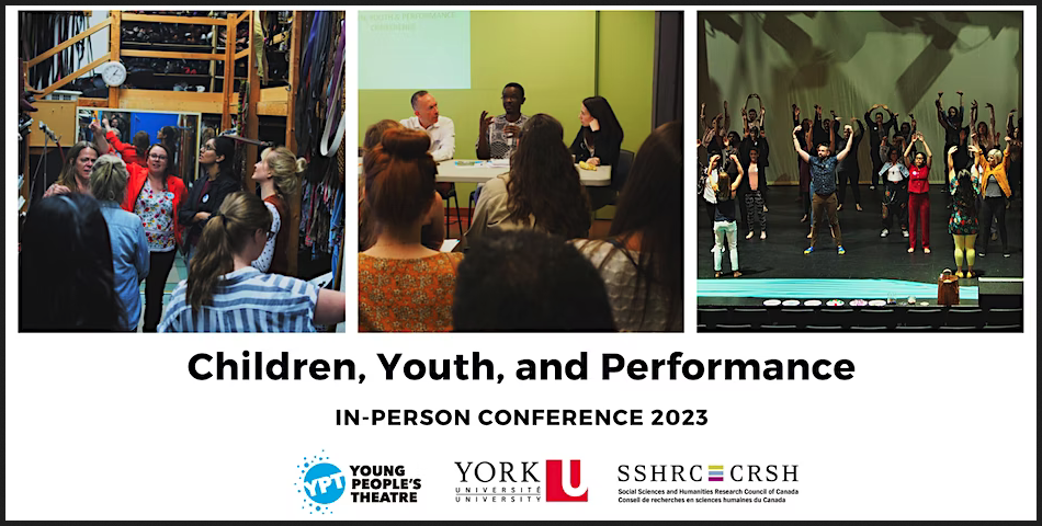 Children, Youth, and Performance Conference poster showing images of youth performances.