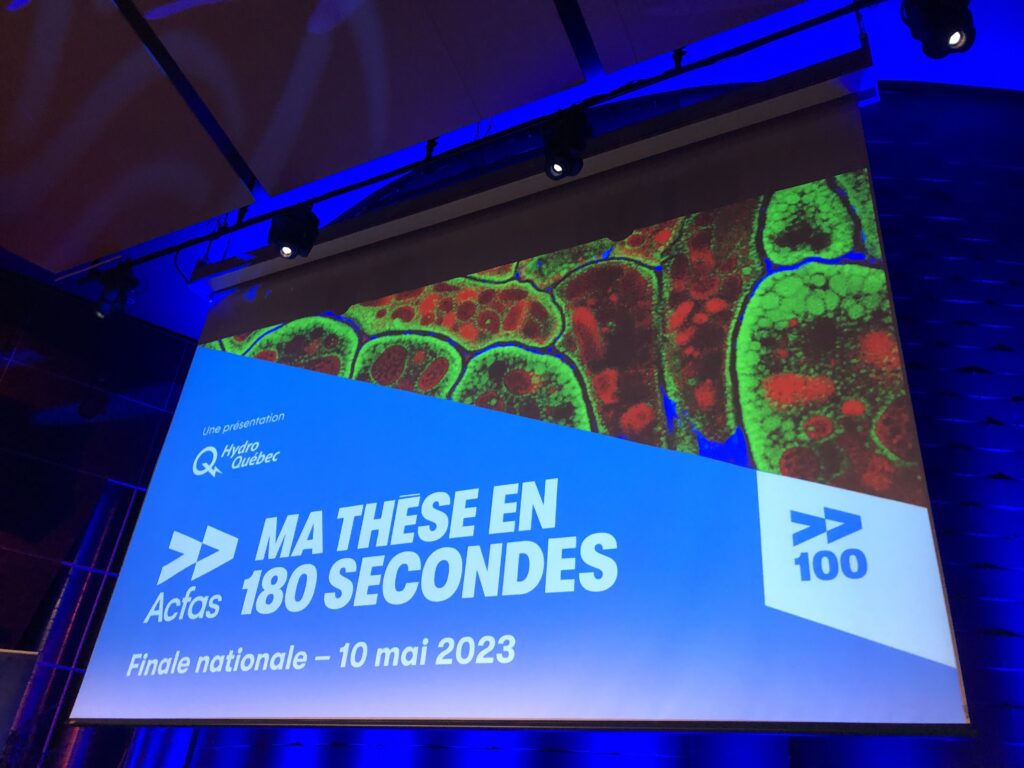 Screen showing the title of the competition / Écran donnant le titre de la compétition