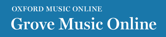 Oxford Music Online Grove Music Online written in white on a blue background